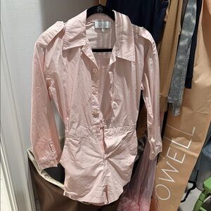 Pink Button-Up Women's Romper